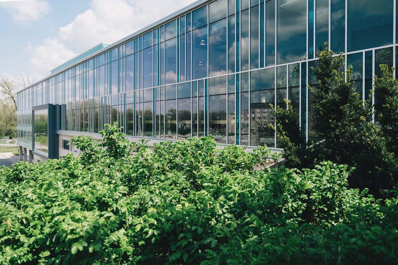 Büro Garten grün Warum ein Garten auf Arbeit für schönere Pausen sorgt