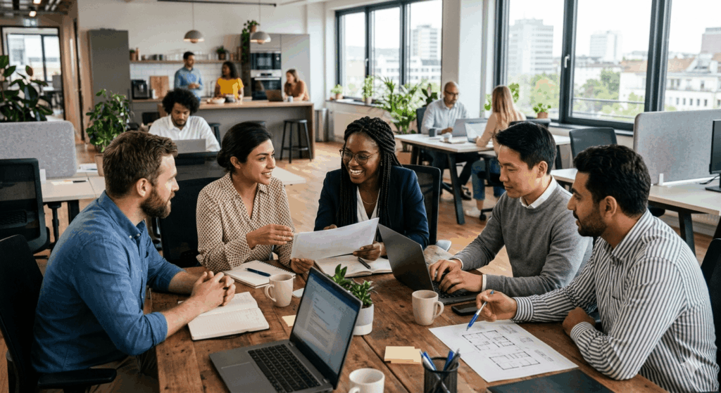 kulturell diverses Team im Büro seminar-personalfuehrung.de Sidebar 1
